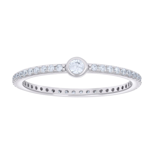 Sterling Silver Women's Cubic-Zirconia Bridal Anniversary Engagement Wedding Ring