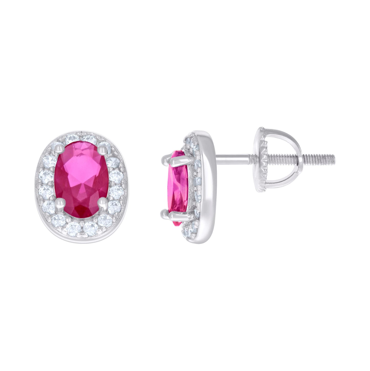 Sterling Silver Womens Oval Round Cubic-Zirconia Fashion Stud Earrings