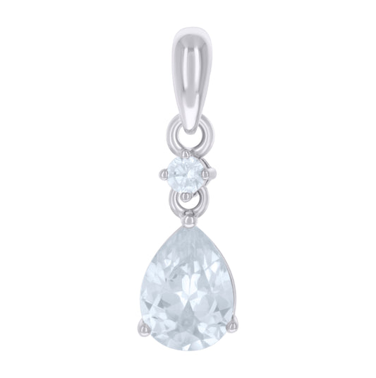 Sterling Silver Womens Pear Round Cubic-Zirconia Tear Drop Fashion Charm Pendant