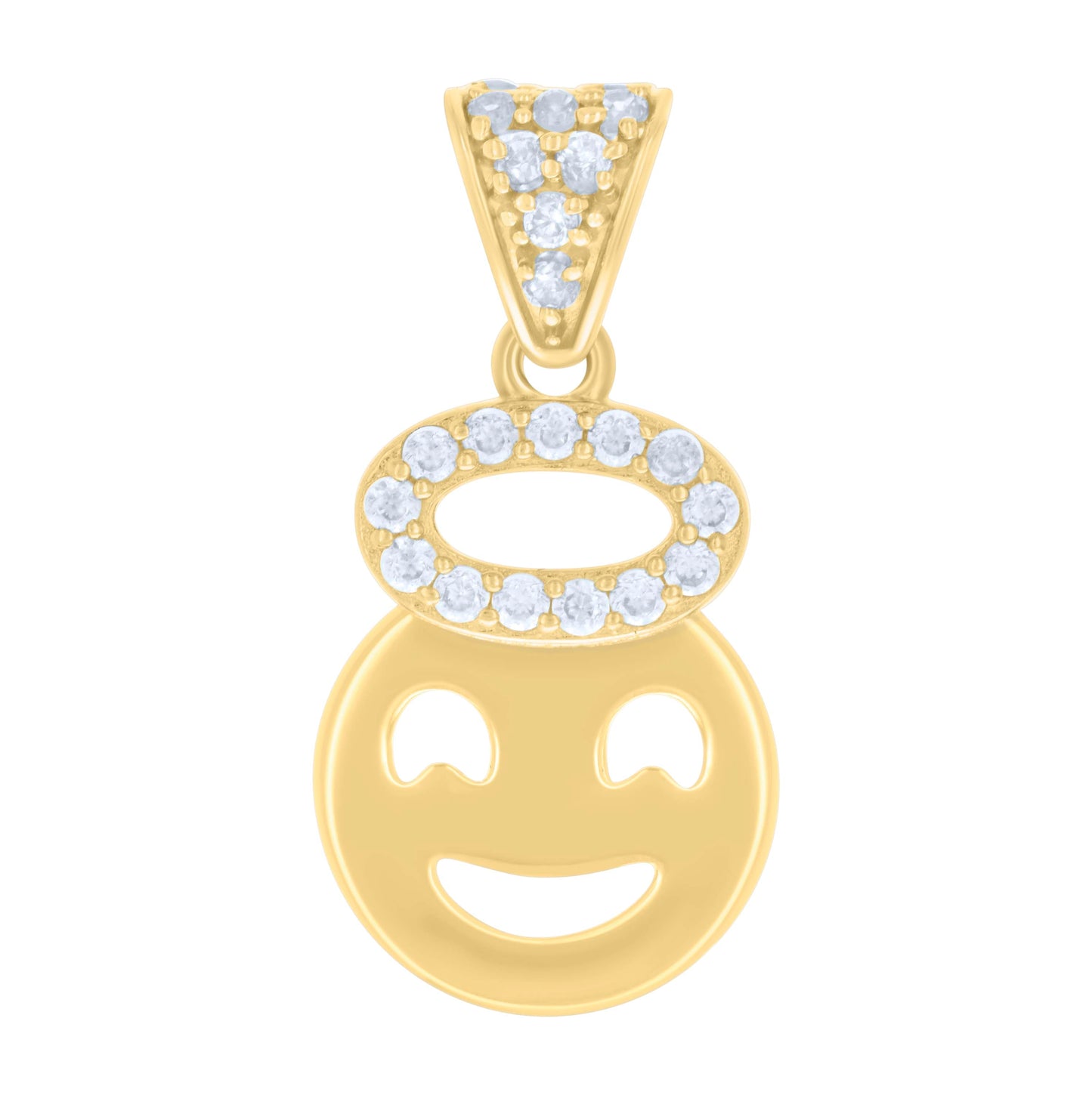 10K Yellow Gold Womens Cubic-Zirconia Smile Fashion Charm Pendant
