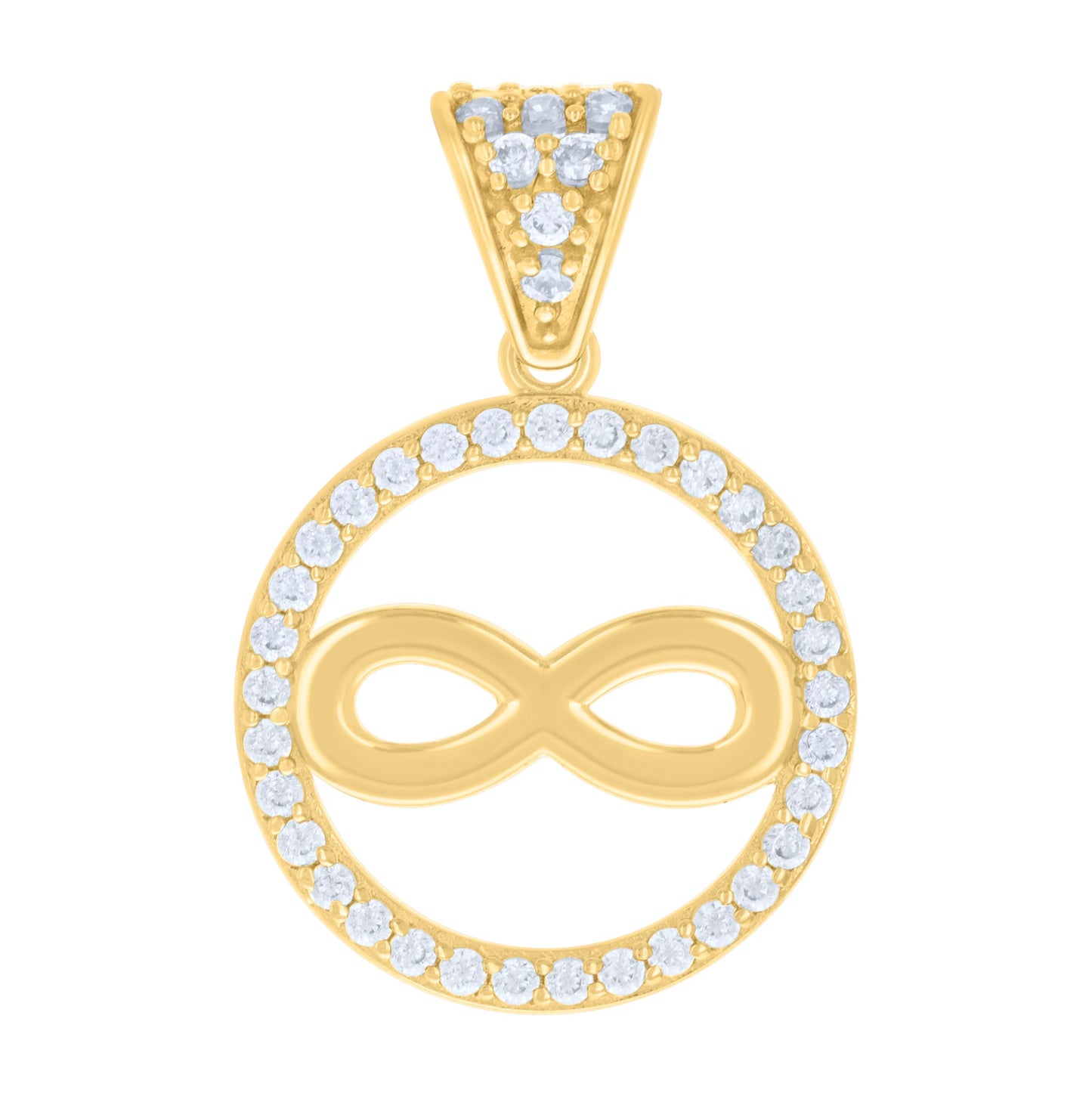 10K Yellow Gold Womens Cubic-Zirconia Infinity Charm Pendant
