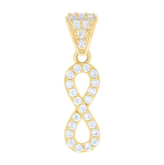 10K Yellow Gold Womens Cubic-Zirconia Infinity Charm Pendant