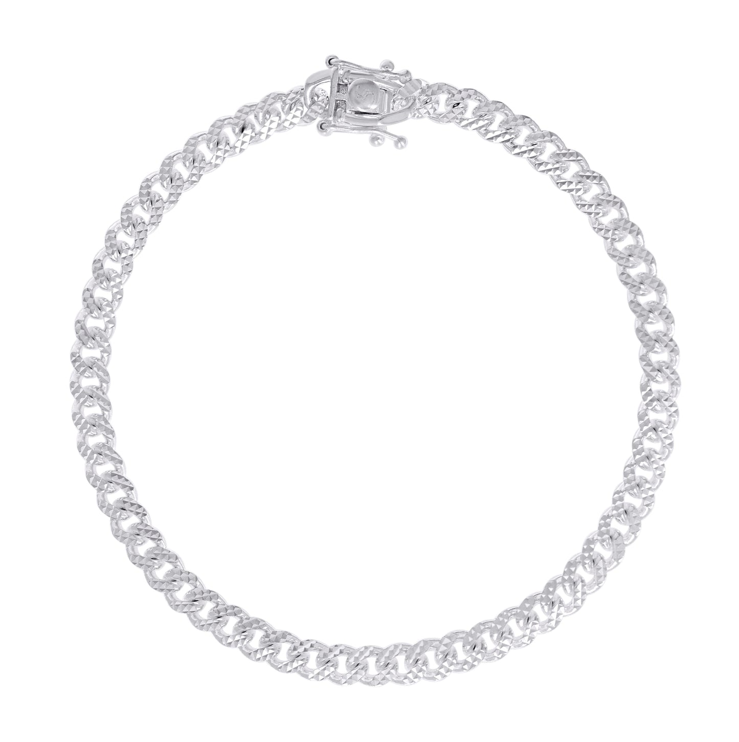 Sterling Silver Or Rhodium Plated Solid Miami Cuban Pyramid Chain