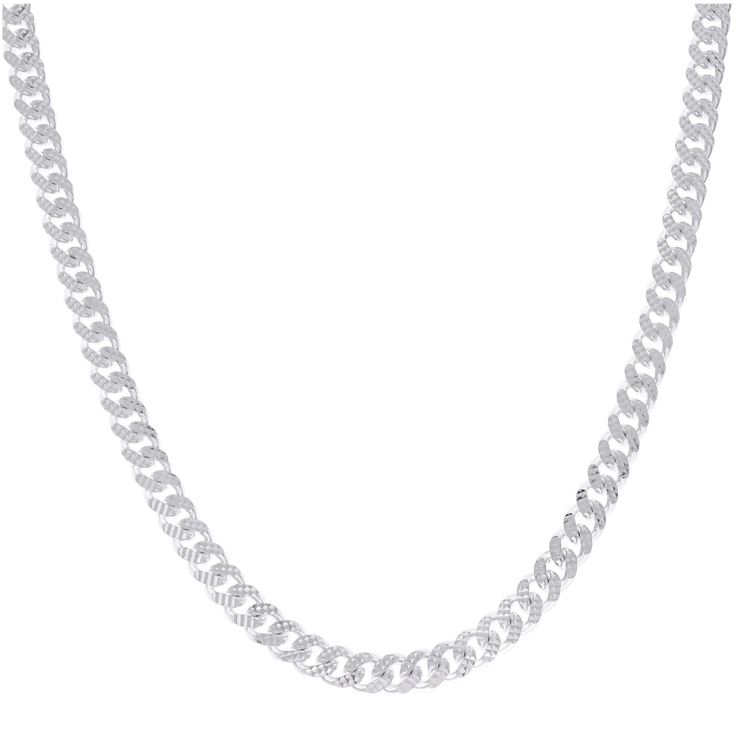 Sterling Silver Or Rhodium Plated Solid Miami Cuban Pyramid Chain