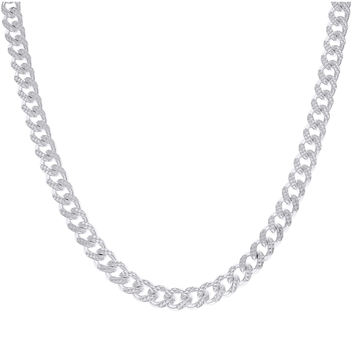 Sterling Silver Or Rhodium Plated Solid Miami Cuban Pyramid Chain