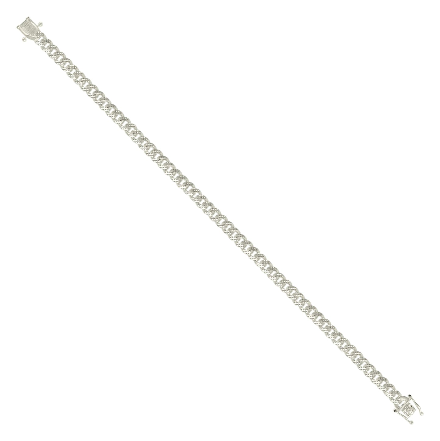 Sterling Silver Or Rhodium Plated Solid Miami Cuban Pyramid Chain