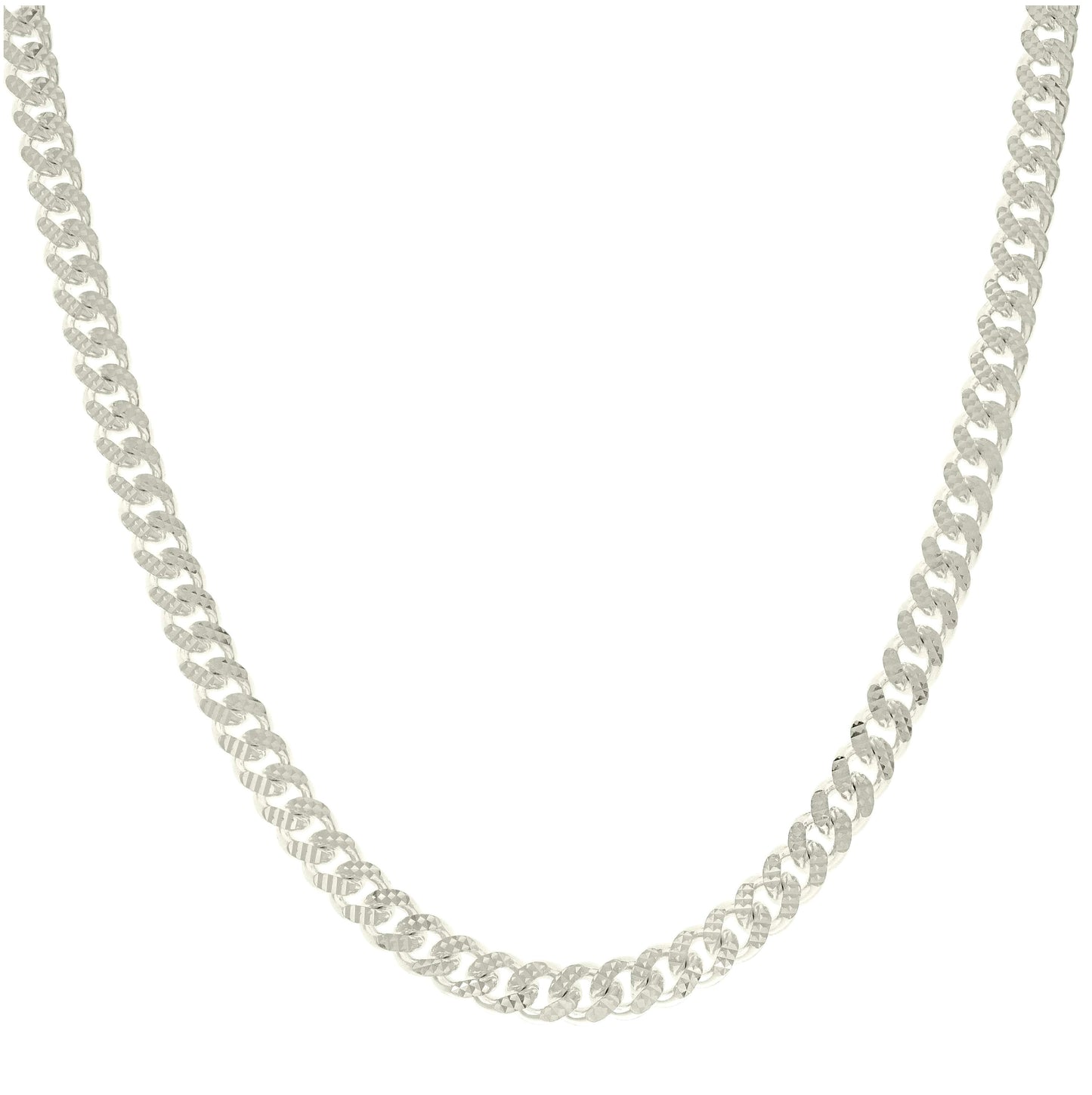 Sterling Silver Or Rhodium Plated Solid Miami Cuban Pyramid Chain