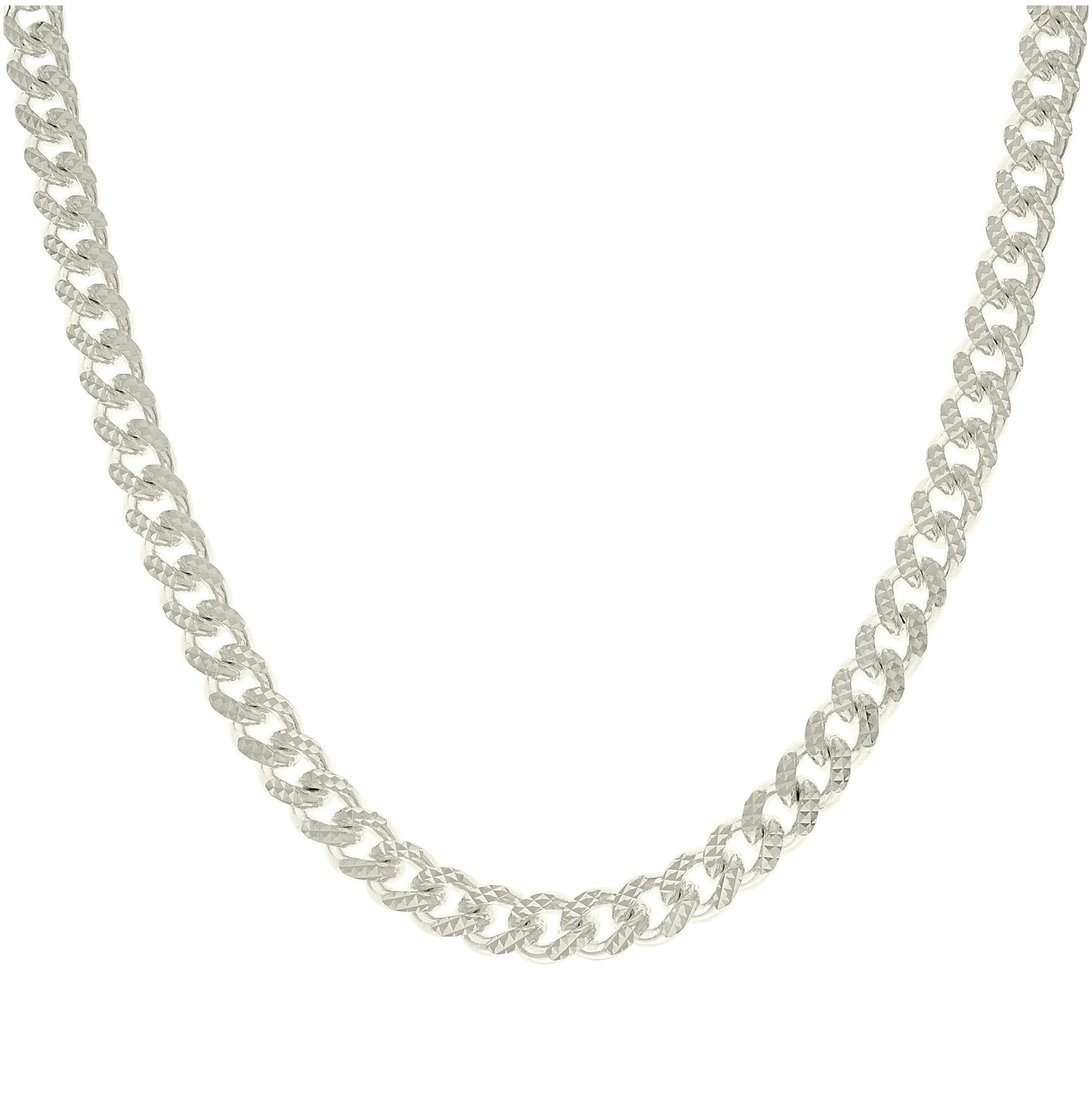 Sterling Silver Or Rhodium Plated Solid Miami Cuban Pyramid Chain