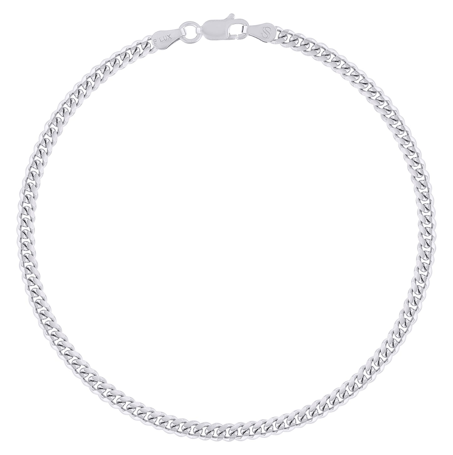 Sterling Silver Rhodium Plated Solid Miami Cuban Chain