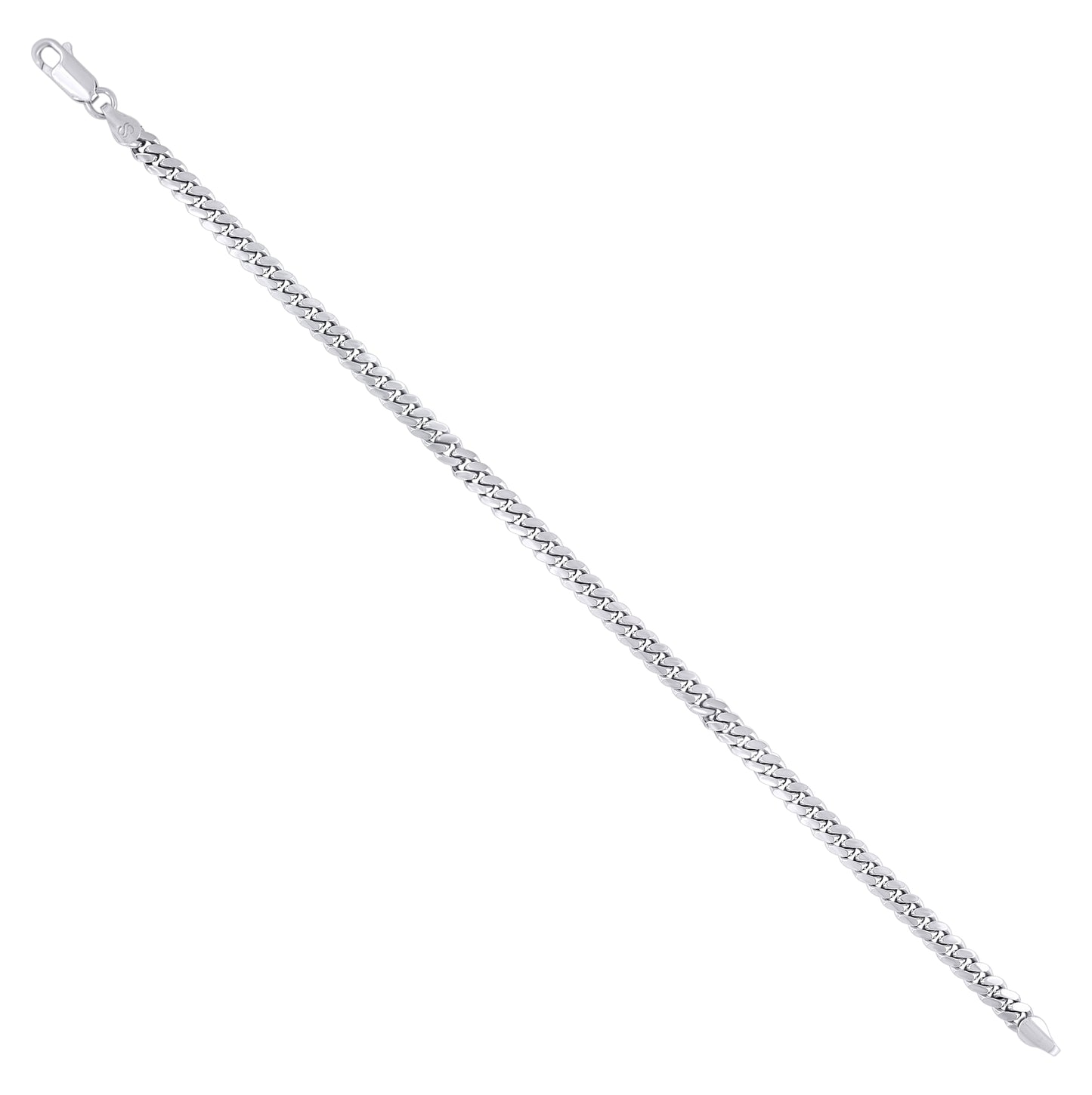 Sterling Silver Rhodium Plated Solid Miami Cuban Chain