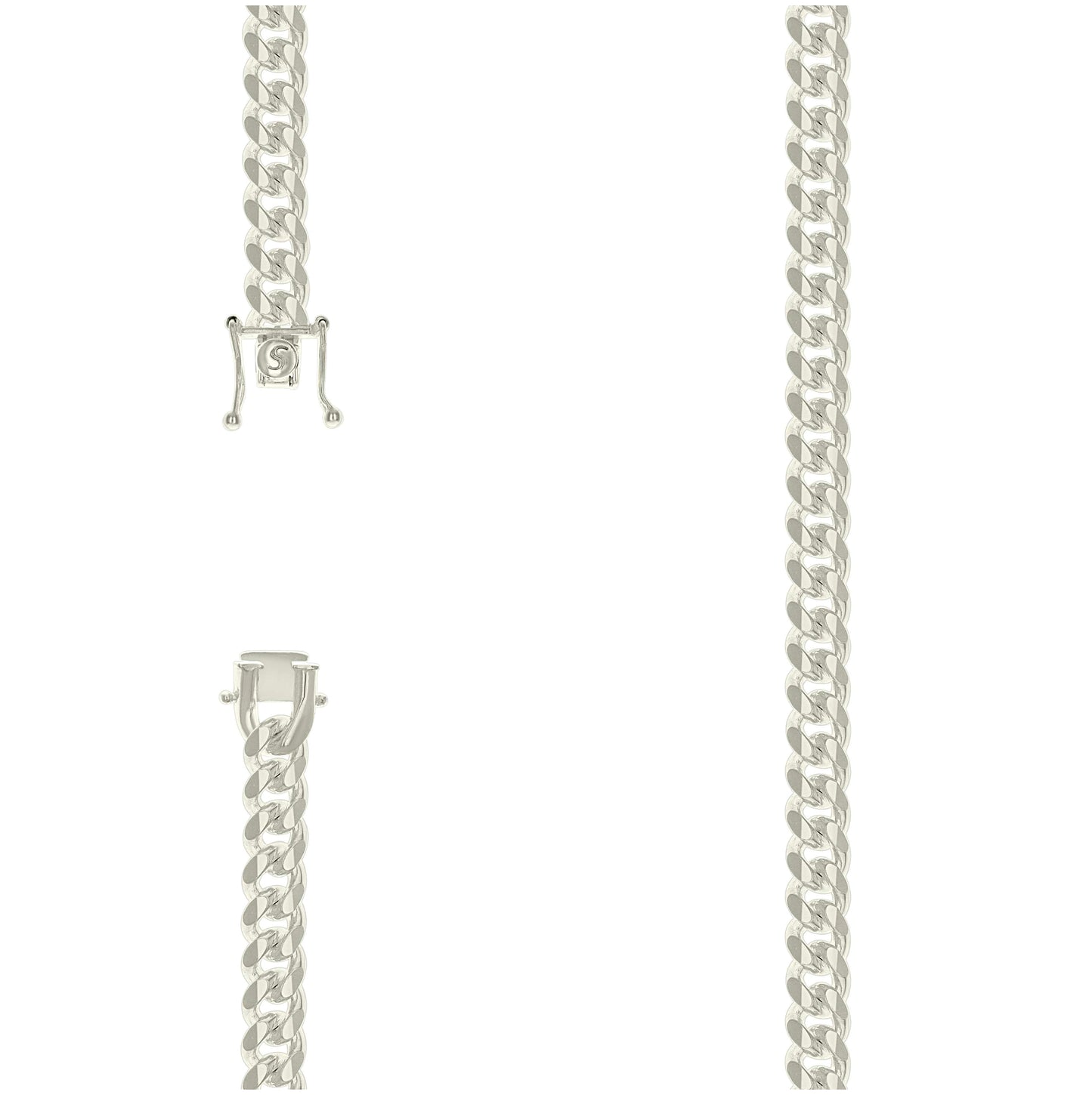 Sterling Silver Solid Miami Cuban Chain