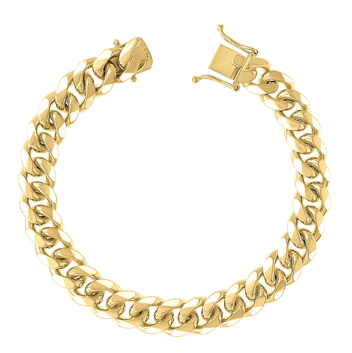 Sterling Silver Yellow-Tone Solid Miami Cuban Chain