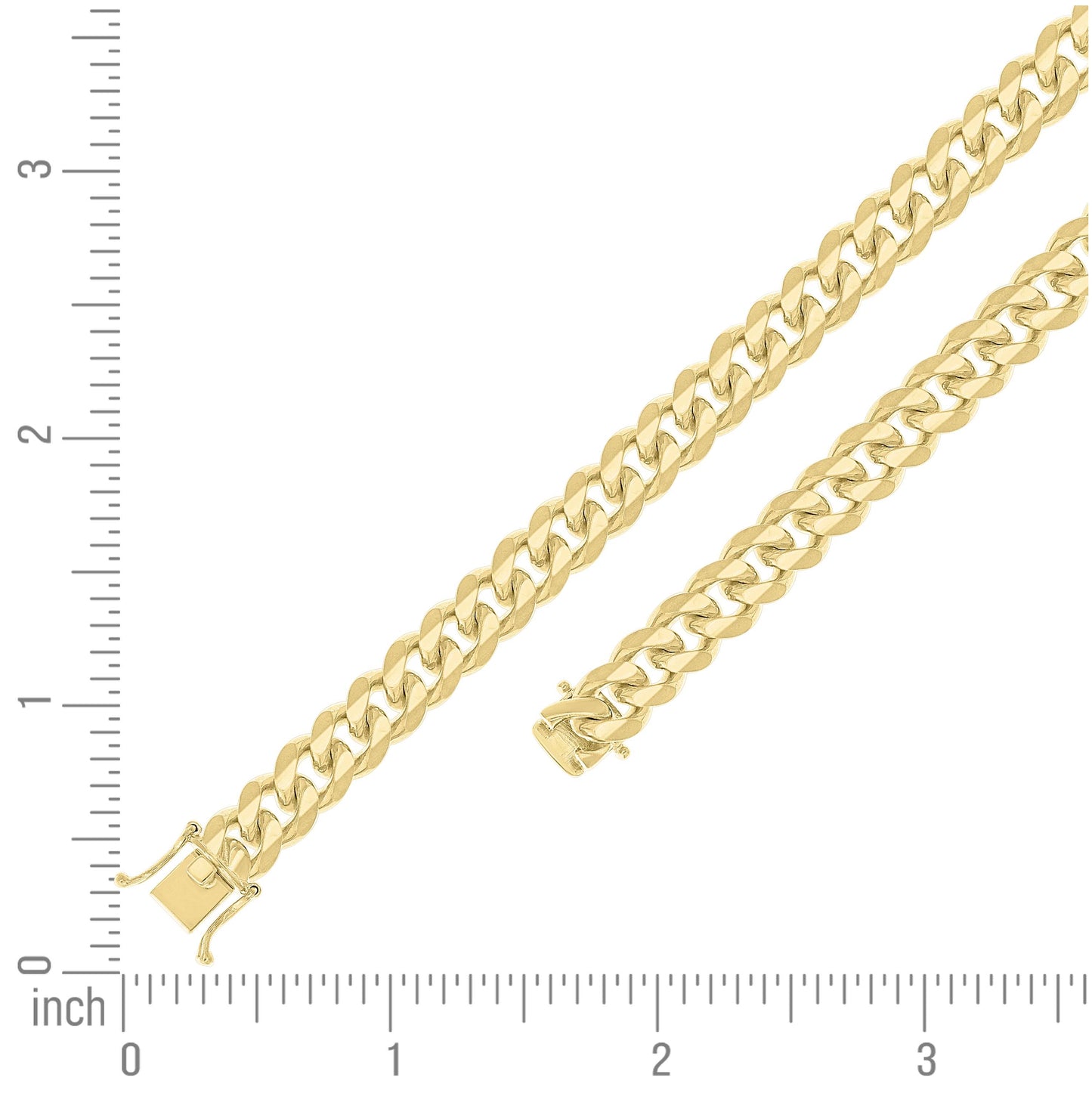 Sterling Silver Yellow-Tone Solid Miami Cuban Chain