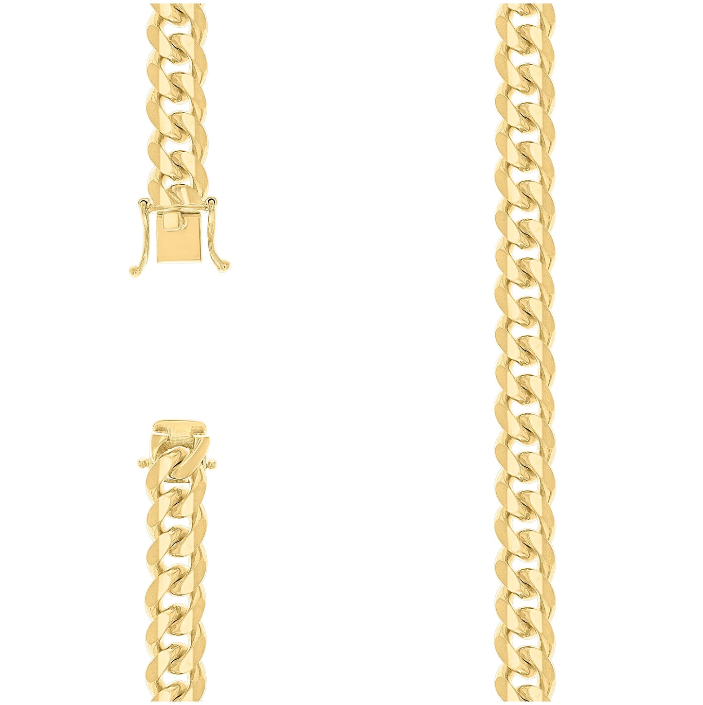 Sterling Silver Yellow-Tone Solid Miami Cuban Chain