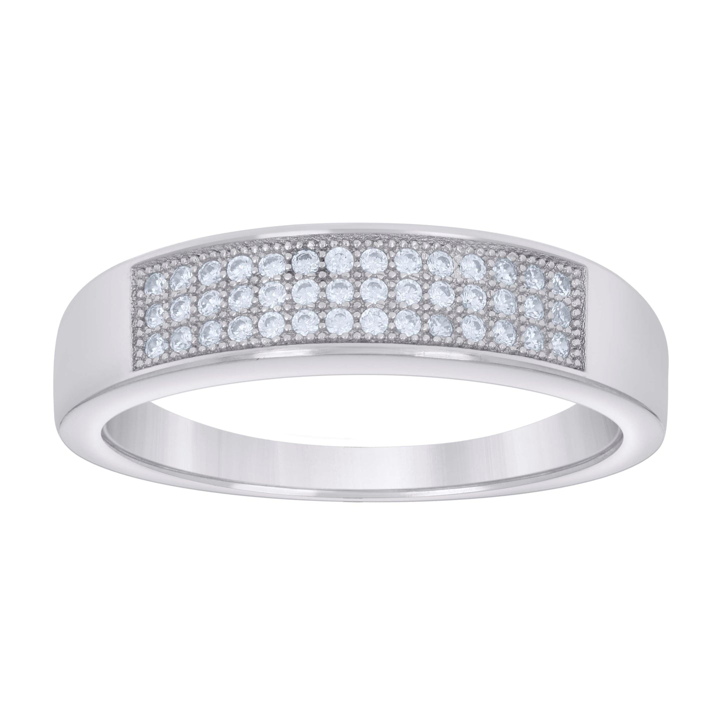 Sterling Silver Mens 0.30ct Moissanite Fashion Bridal Anniversary Engagement Wedding Band Ring