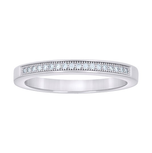 Sterling Silver Womens 0.13ct Moissanite Fashion Bridal Anniversary Engagement Wedding Band Ring