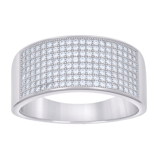 Sterling Silver Mens 1.12ct Moissanite Fashion Bridal Anniversary Engagement Wedding Band Ring