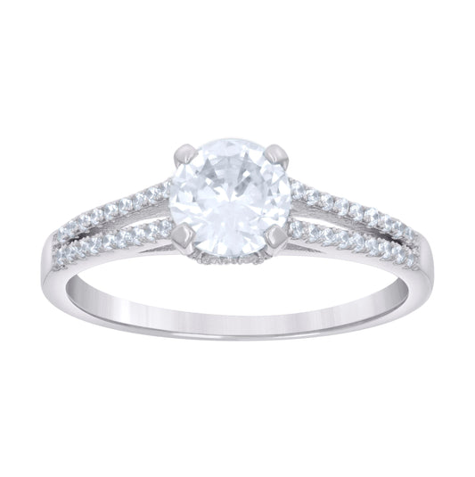 Sterling Silver Womens 1.39ct Moissanite Fashion Bridal Anniversary Engagement Wedding Ring