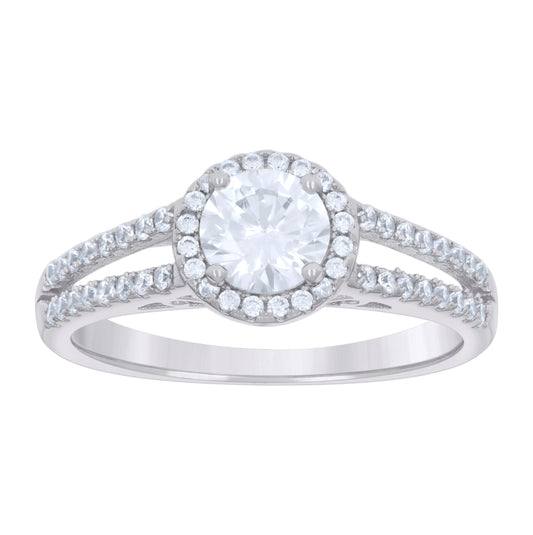 Sterling Silver Womens 1.30ct Moissanite Bridal Anniversary Engagement Wedding Ring