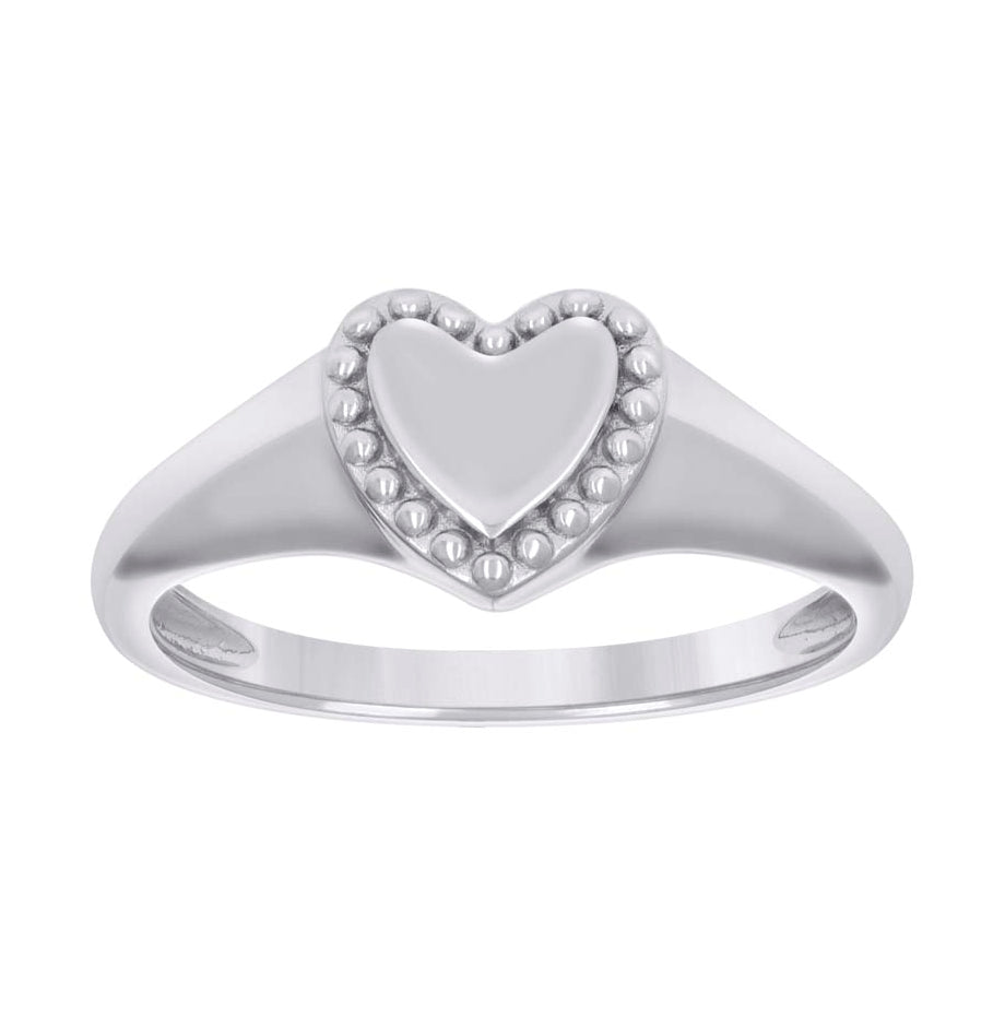 Sterling Silver Women's Heart Bridal Anniversary Wedding Engagement Band Ring