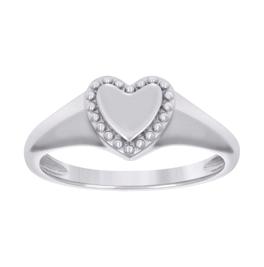 Sterling Silver Women's Heart Bridal Anniversary Wedding Engagement Band Ring