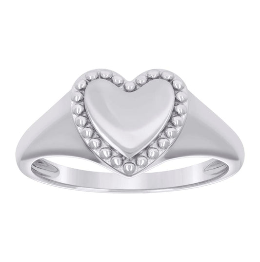 Sterling Silver Women's Heart Bridal Anniversary Wedding Engagement Band Ring