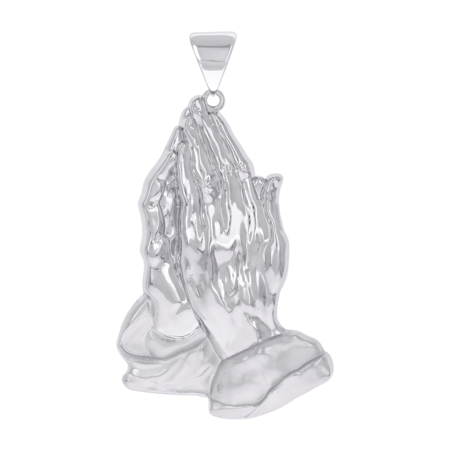 Sterling Silver Mens Praying Hands Symbol Religious Charm Pendant