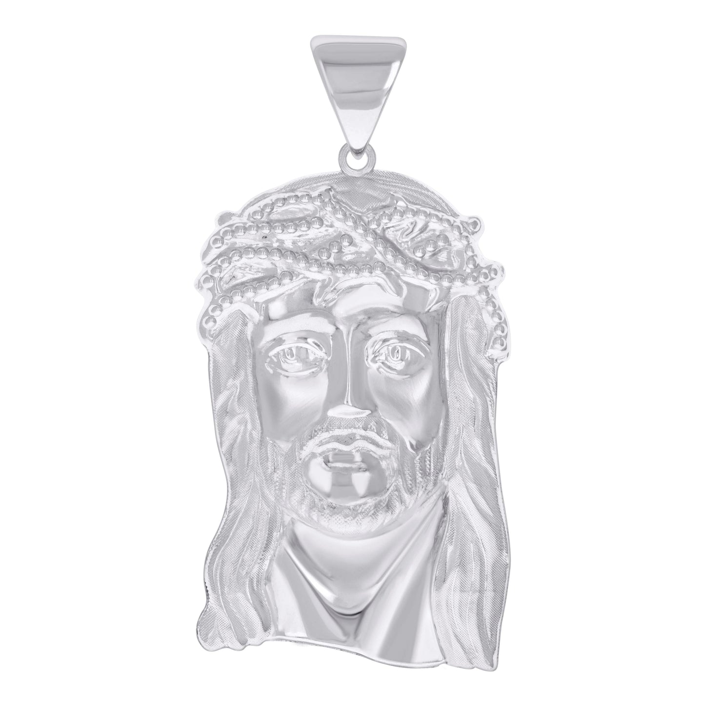 Sterling Silver Mens Jesus Religious Charm Pendant