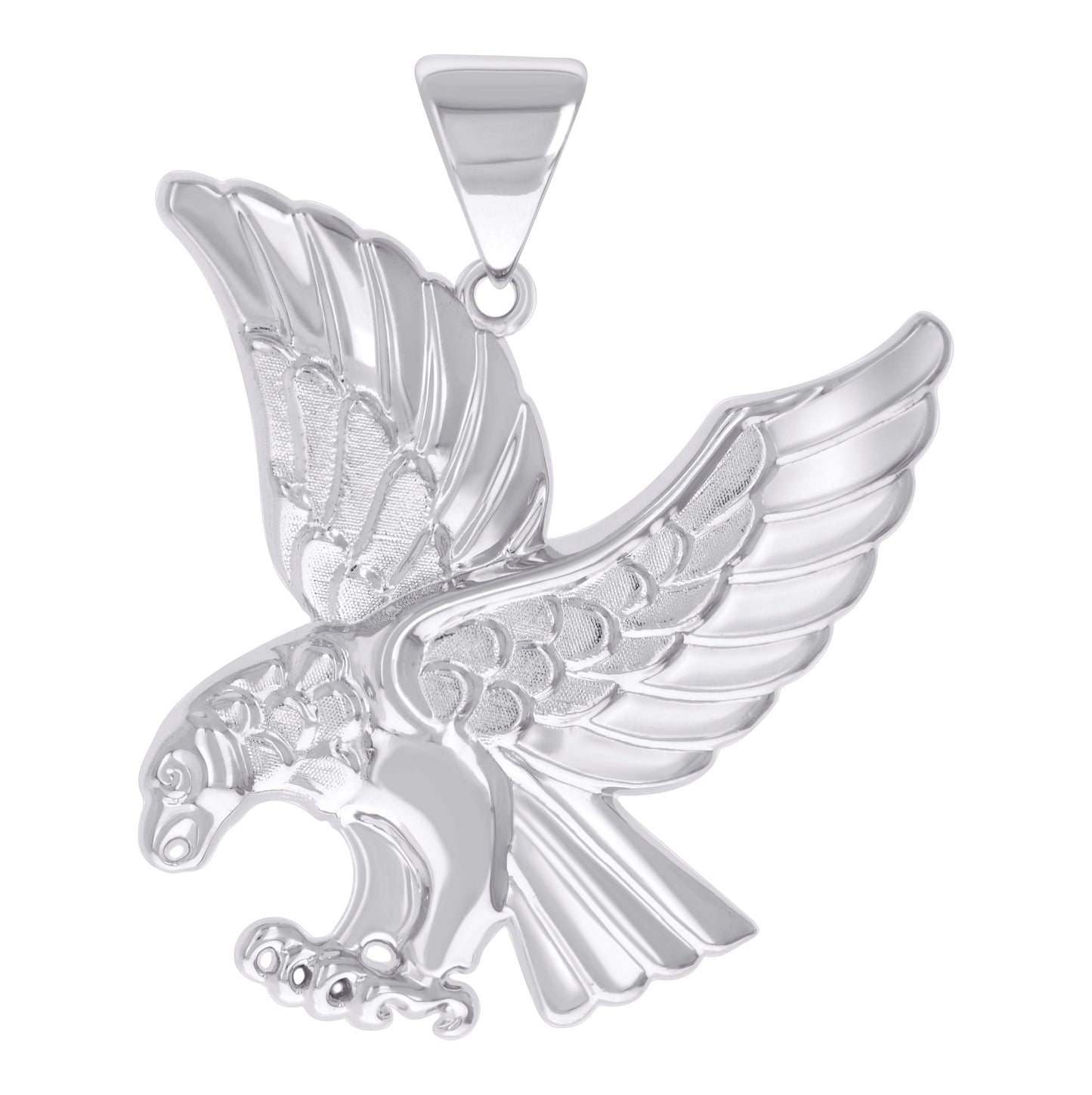 Sterling Silver Mens Eagle Bird Wildlife Charm Pendant