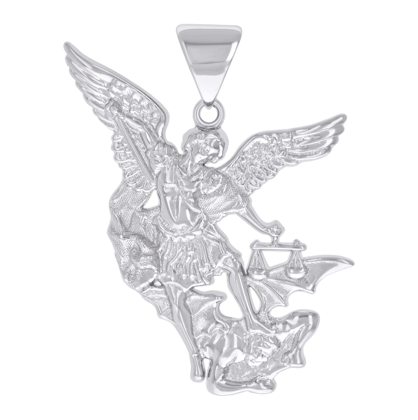 Sterling Silver Mens St. Michael Religious Charm Pendant