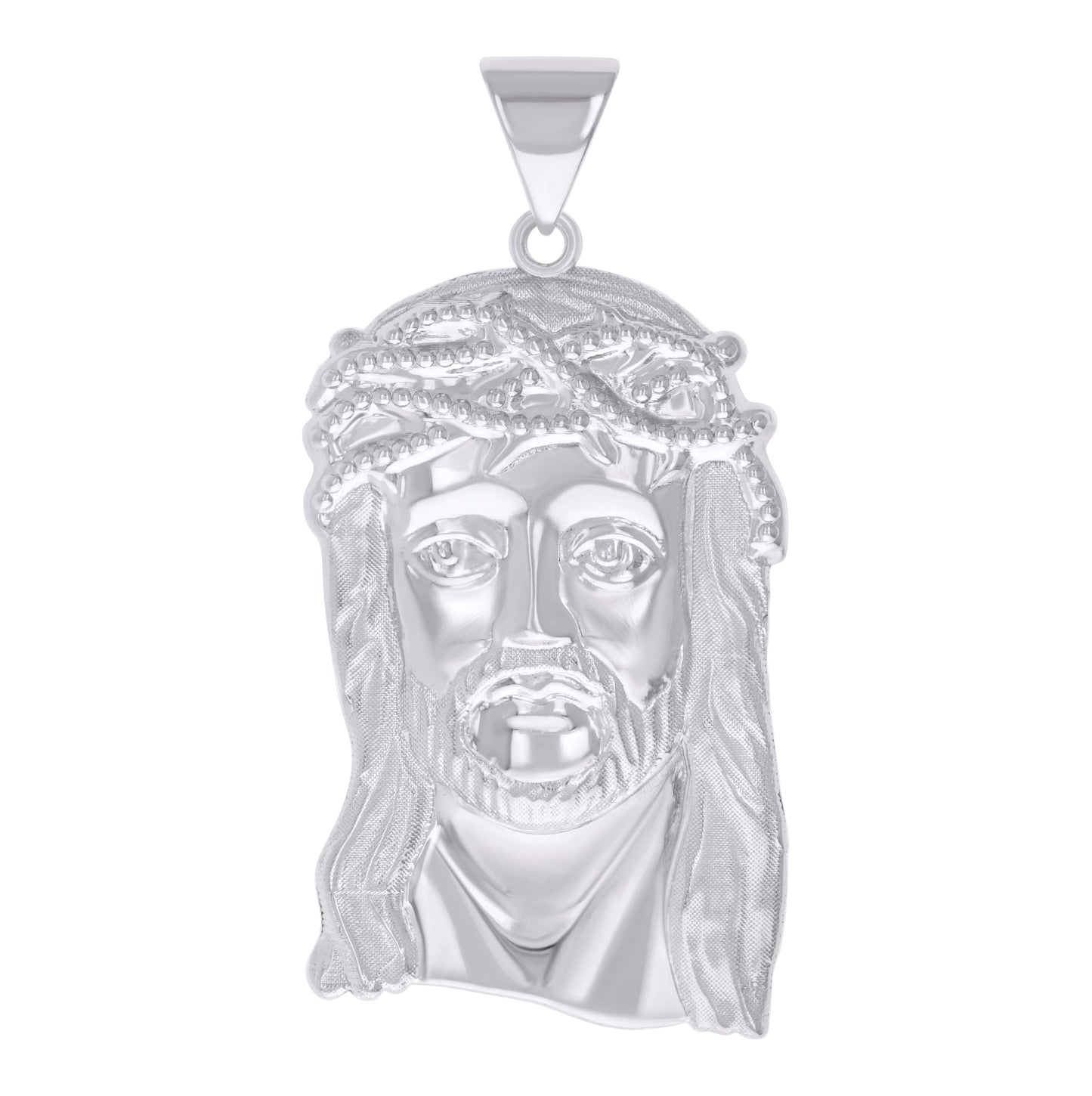Sterling Silver Mens Jesus Religious Charm Pendant