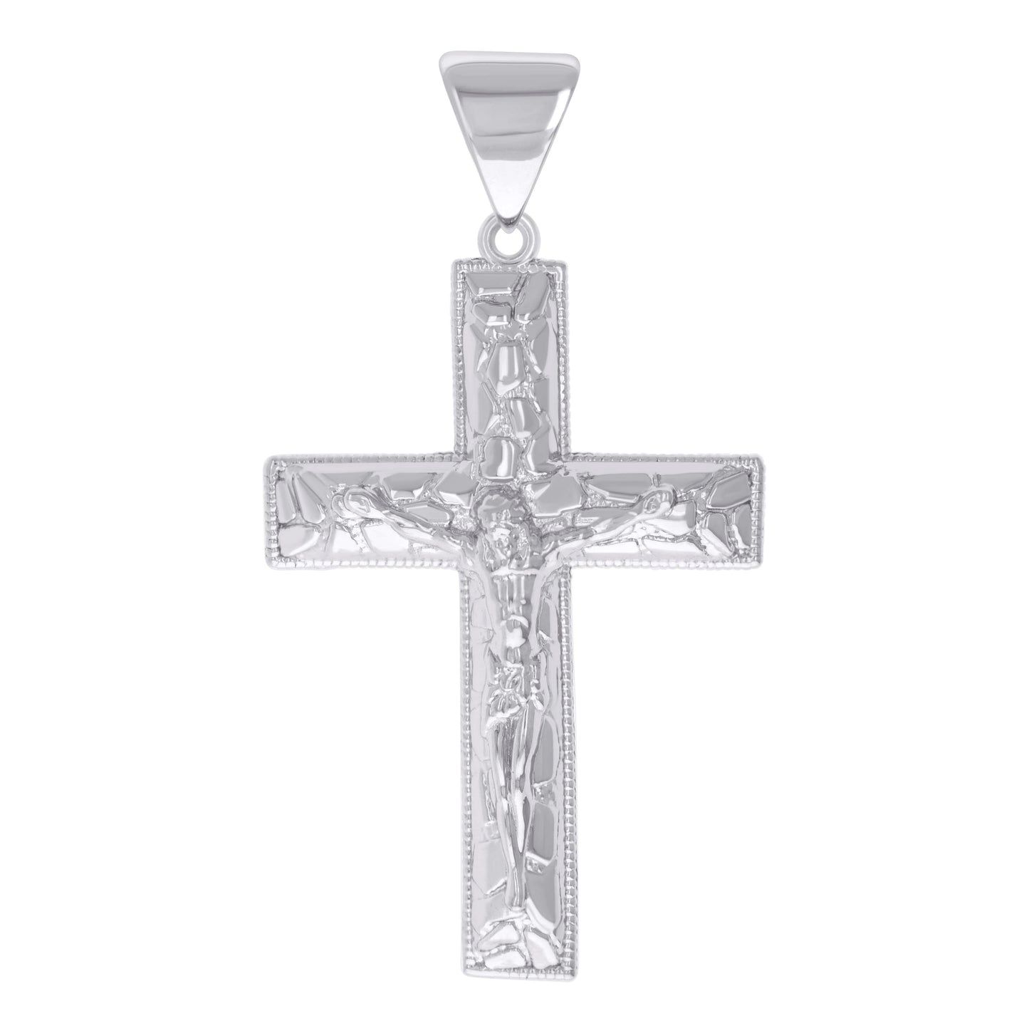 Sterling Silver Mens Crucifix Cross Religious Charm Pendant