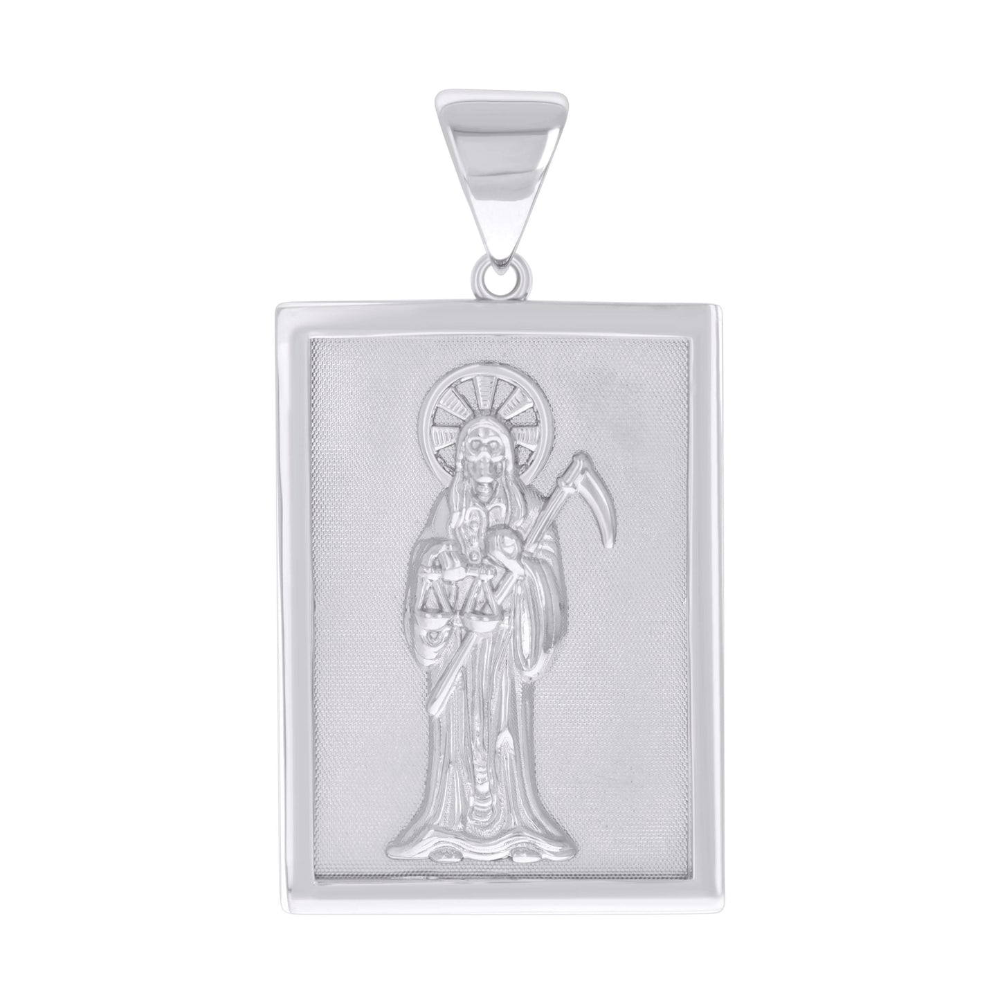 Sterling Silver Mens Grim Reaper Death Angel Religious Charm Pendant