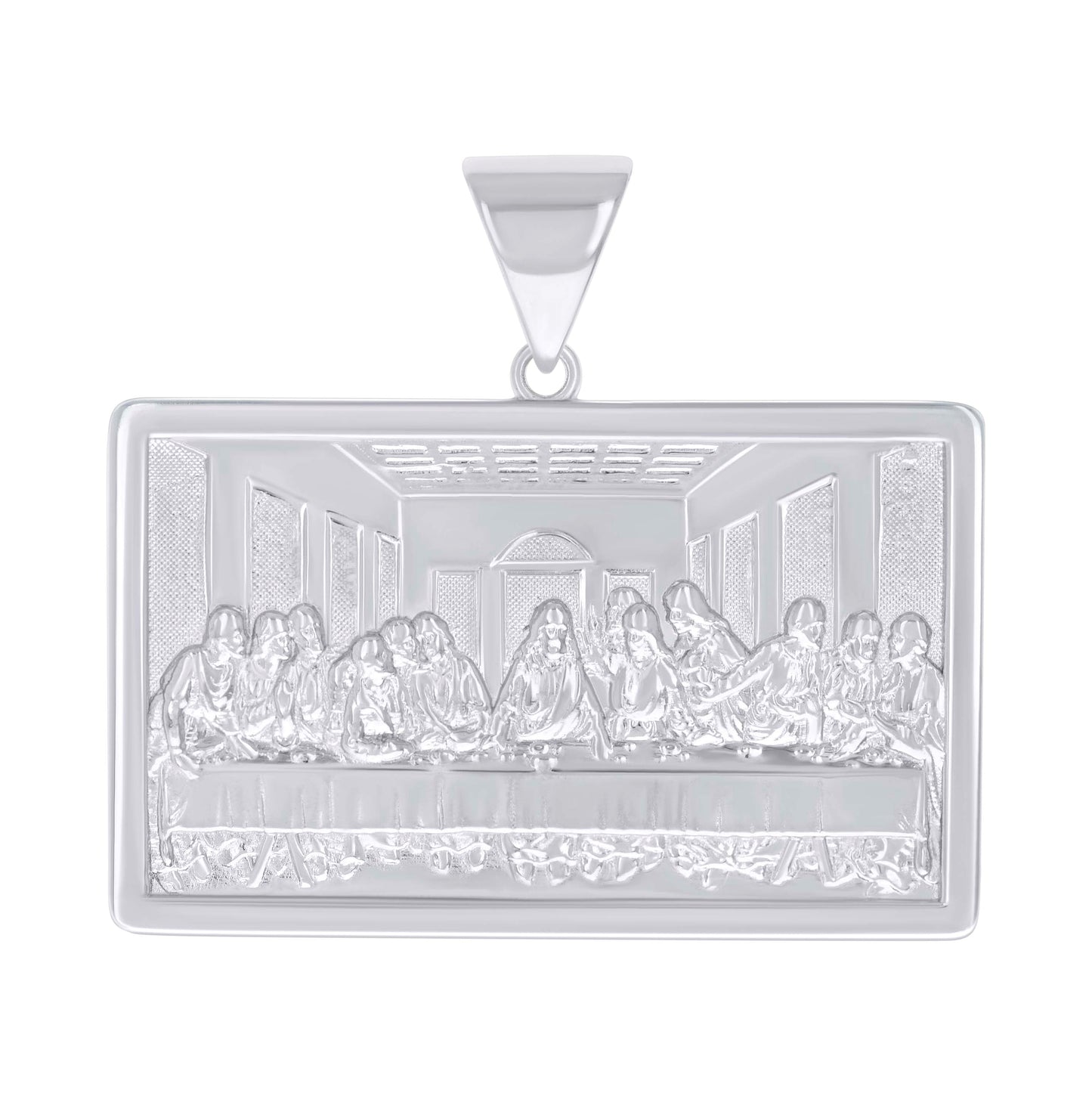 Sterling Silver Mens Last Supper Religious Charm Pendant