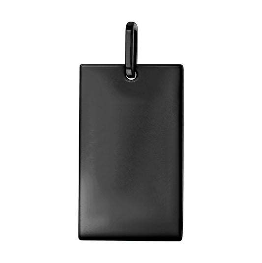 Stainless Steel Black-tone Mens Cross Dogtag Charm Pendant