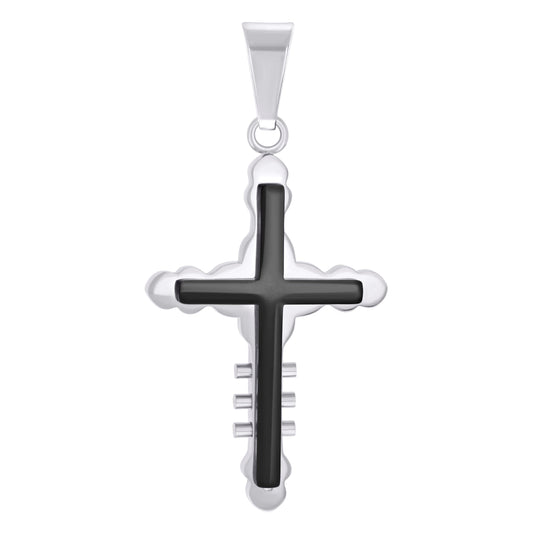 Stainless Steel Mens Cross Religious Charm Pendant