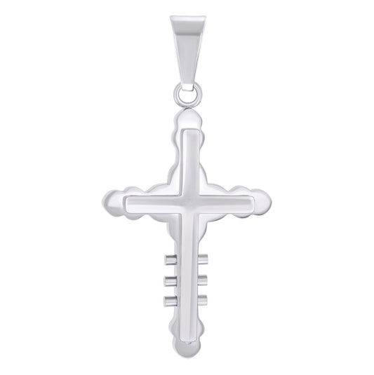 Stainless Steel Mens Cross Religious Charm Pendant