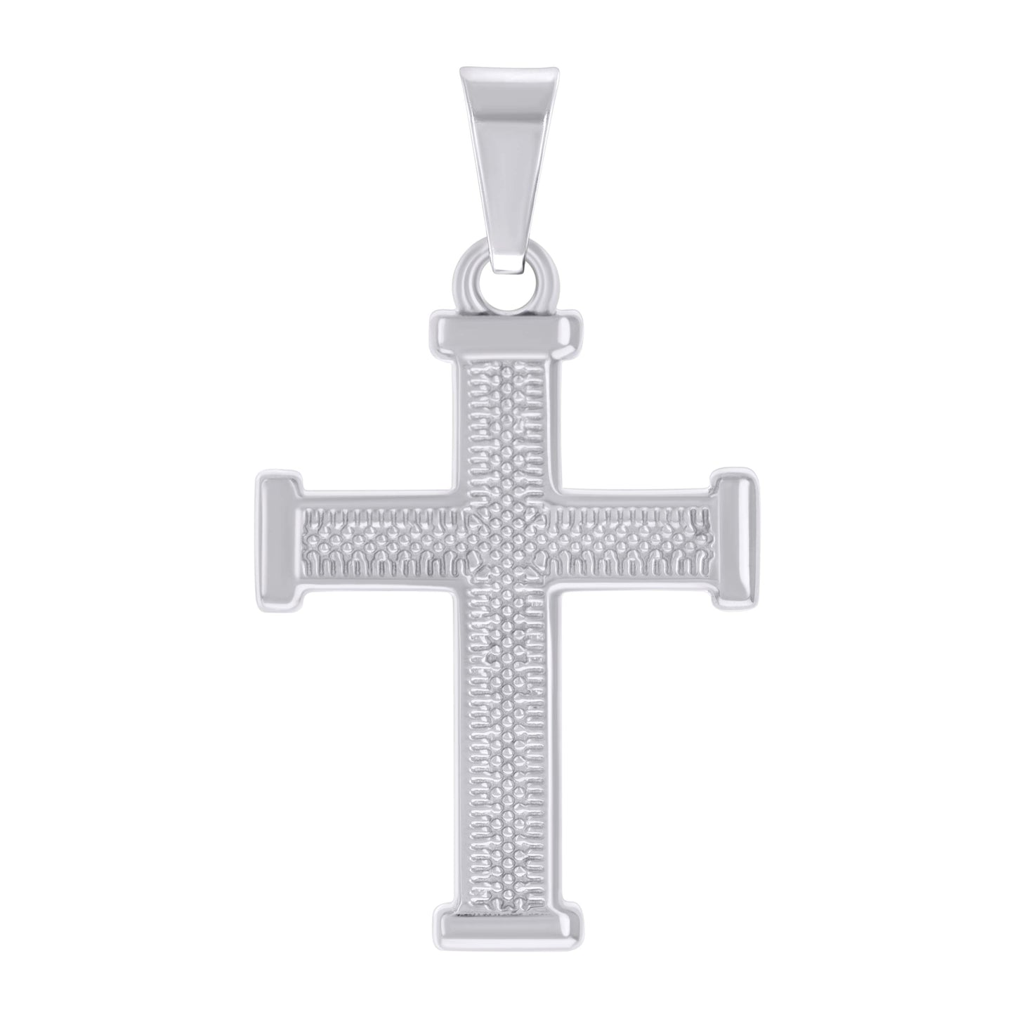 Stainless Steel Mens Cross Religious Charm Pendant
