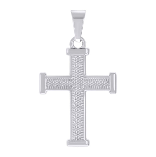 Stainless Steel Mens Cross Religious Charm Pendant