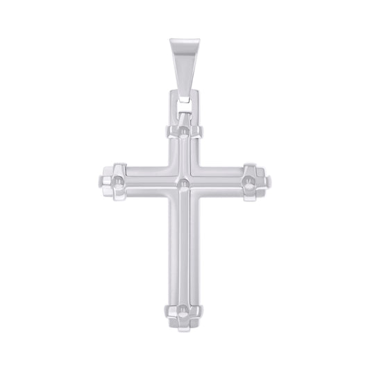 Stainless Steel Mens Cross Religious Charm Pendant