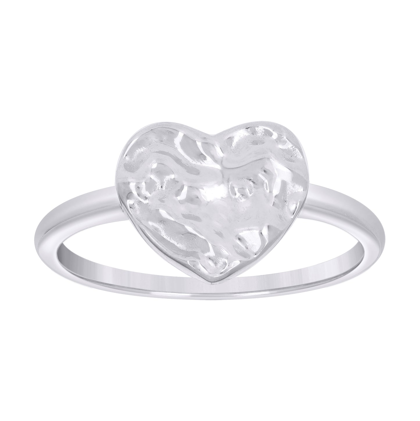 Sterling Silver Womens Heart Bridal Anniversary Wedding Engagement Band Ring