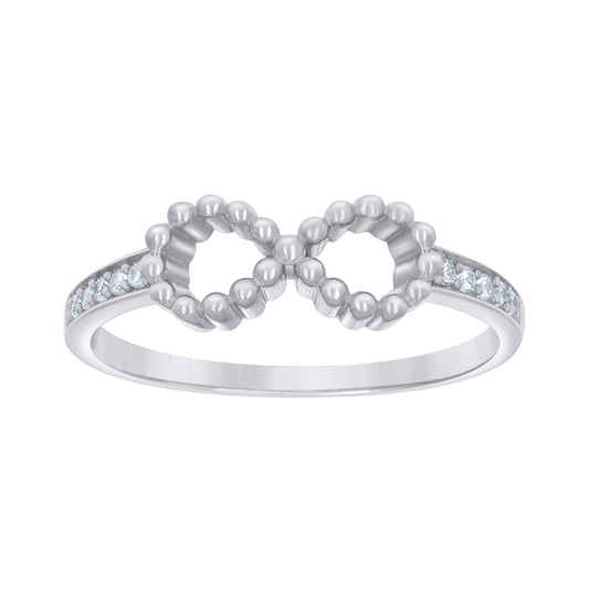 Sterling Silver Womens Cubic-Zirconia Love Infinity Bridal Anniversary Wedding Engagement Band Ring