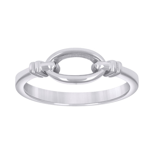 Sterling Silver Womens Knotted Hollow Oval Fashion Bridal Anniversary Wedding Engagement Band Ring