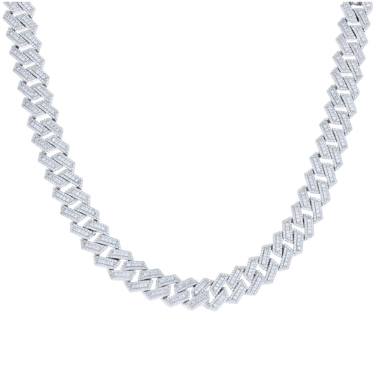 Sterling Silver Moissanite Miami Cuban Chain