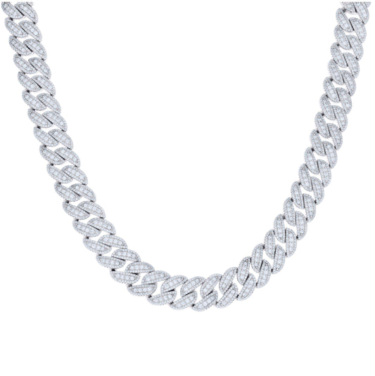 Sterling Silver Moissanite Miami Cuban Chain