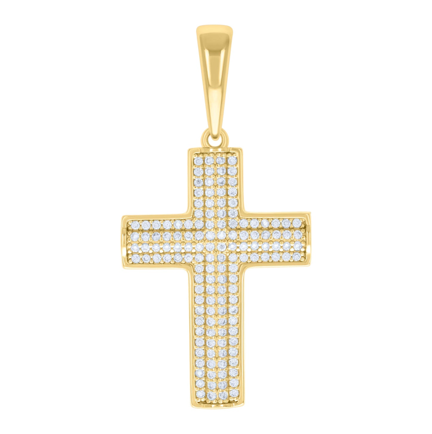 Sterling Silver Mens 0.74ct Moissanite Cross Religious Charm Pendant