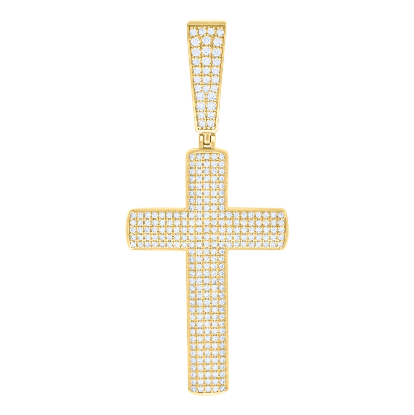 Sterling Silver Mens 1.26ct Moissanite Cross Religious Charm Pendant