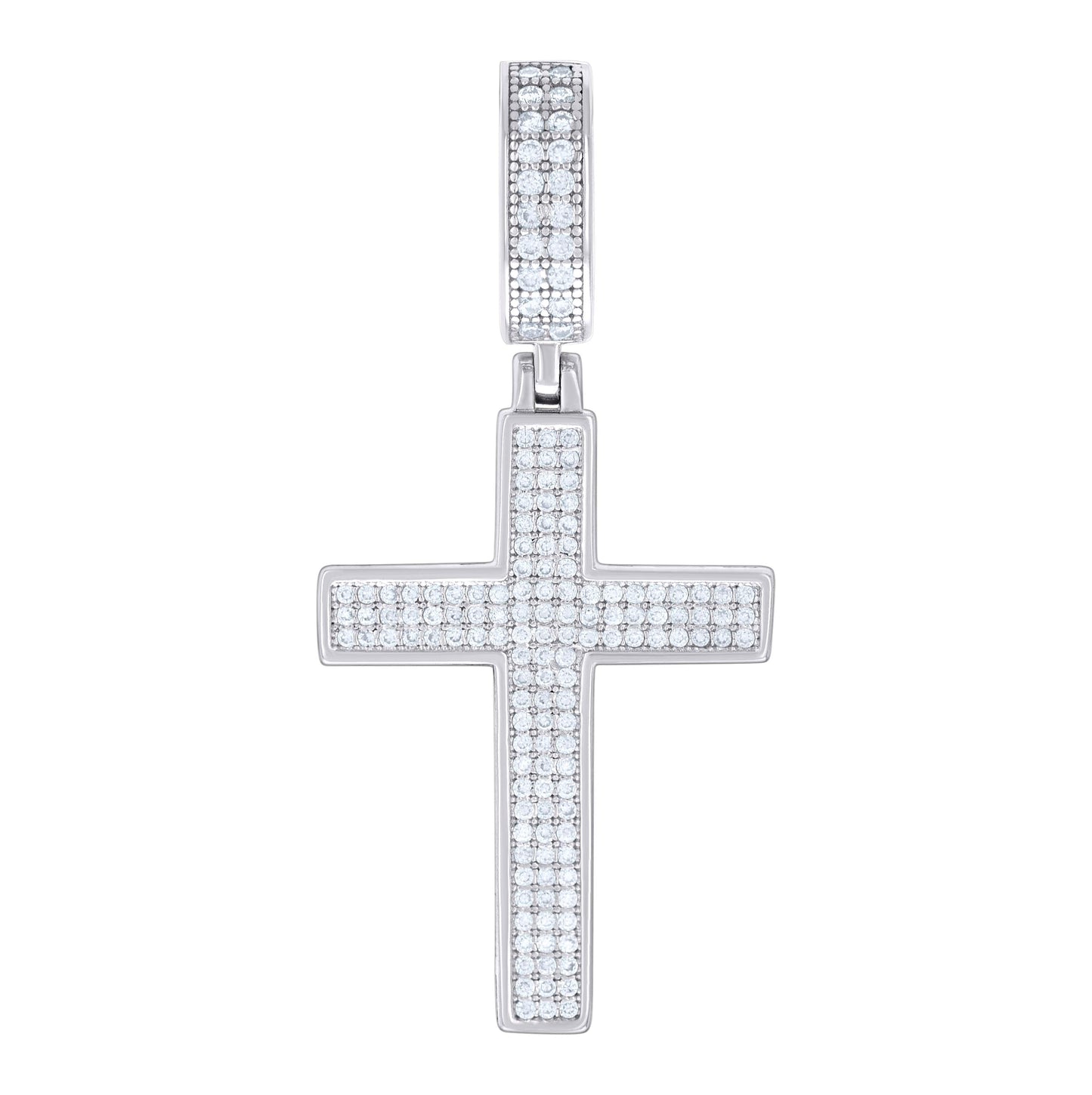 Sterling Silver Or Yellow-tone Mens Moissanite Cross Religious Charm Pendant