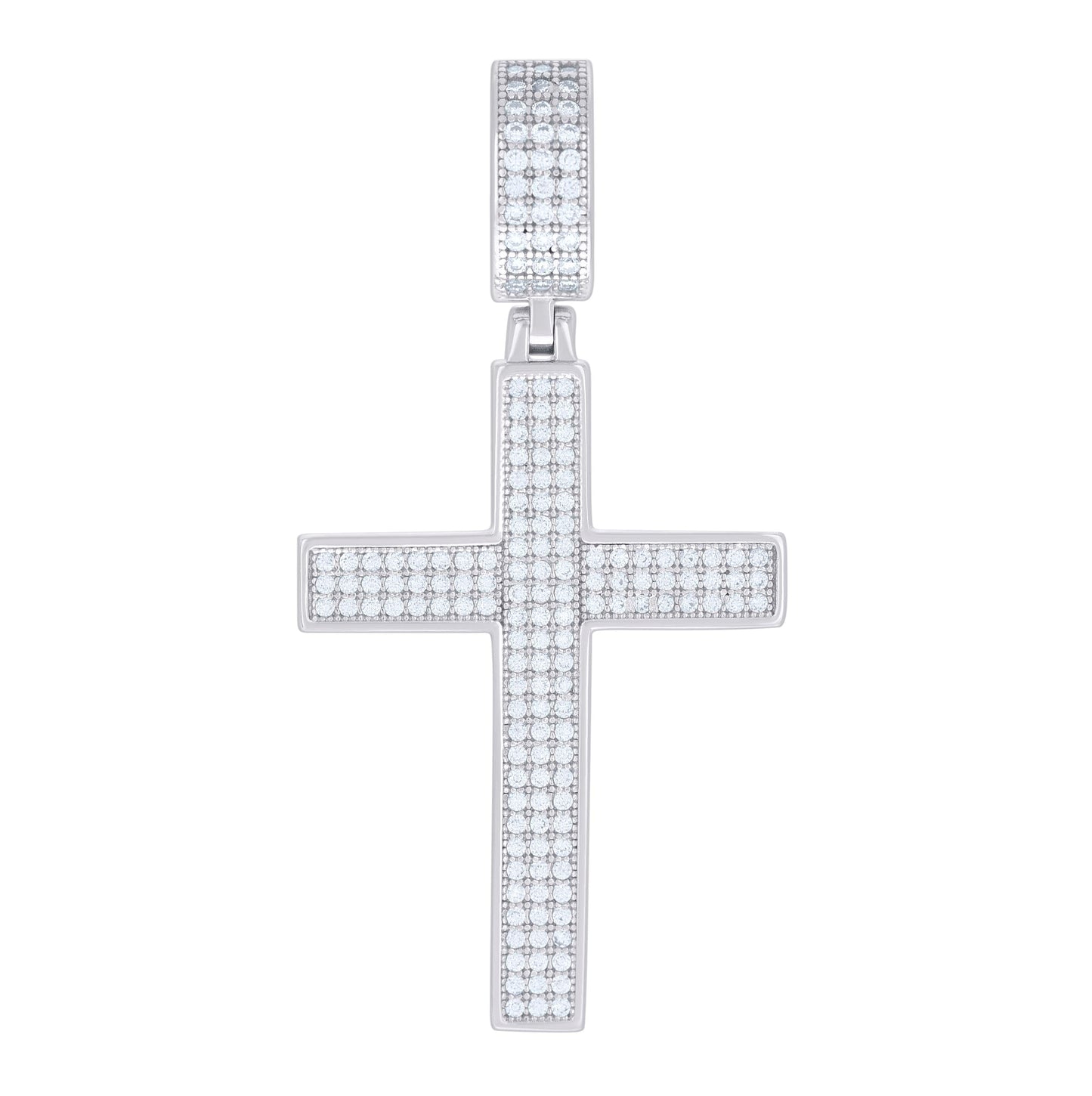Sterling Silver Or Yellow-tone Mens Moissanite Cross Religious Charm Pendant