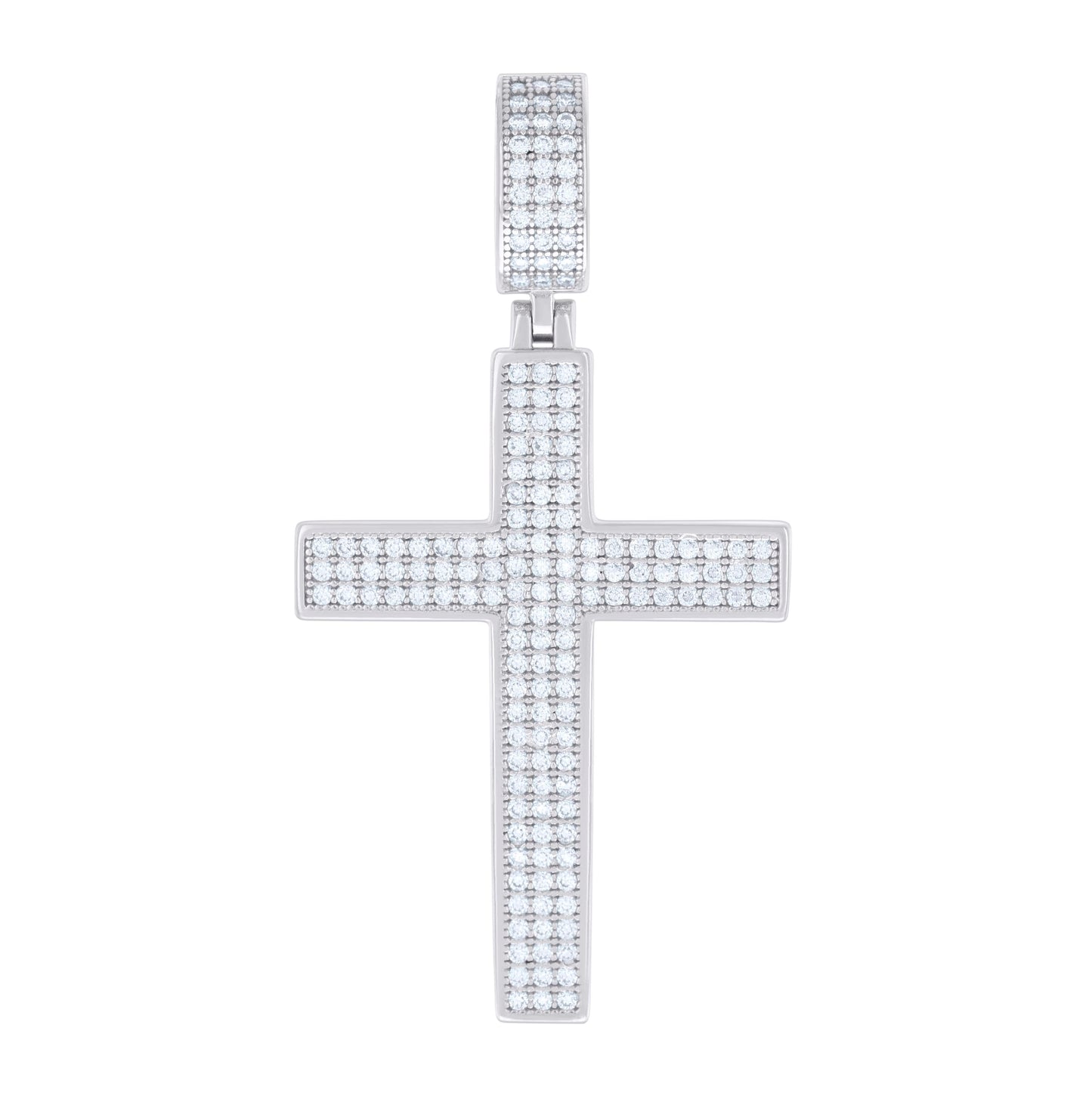 Sterling Silver Or Yellow-tone Mens Moissanite Cross Religious Charm Pendant